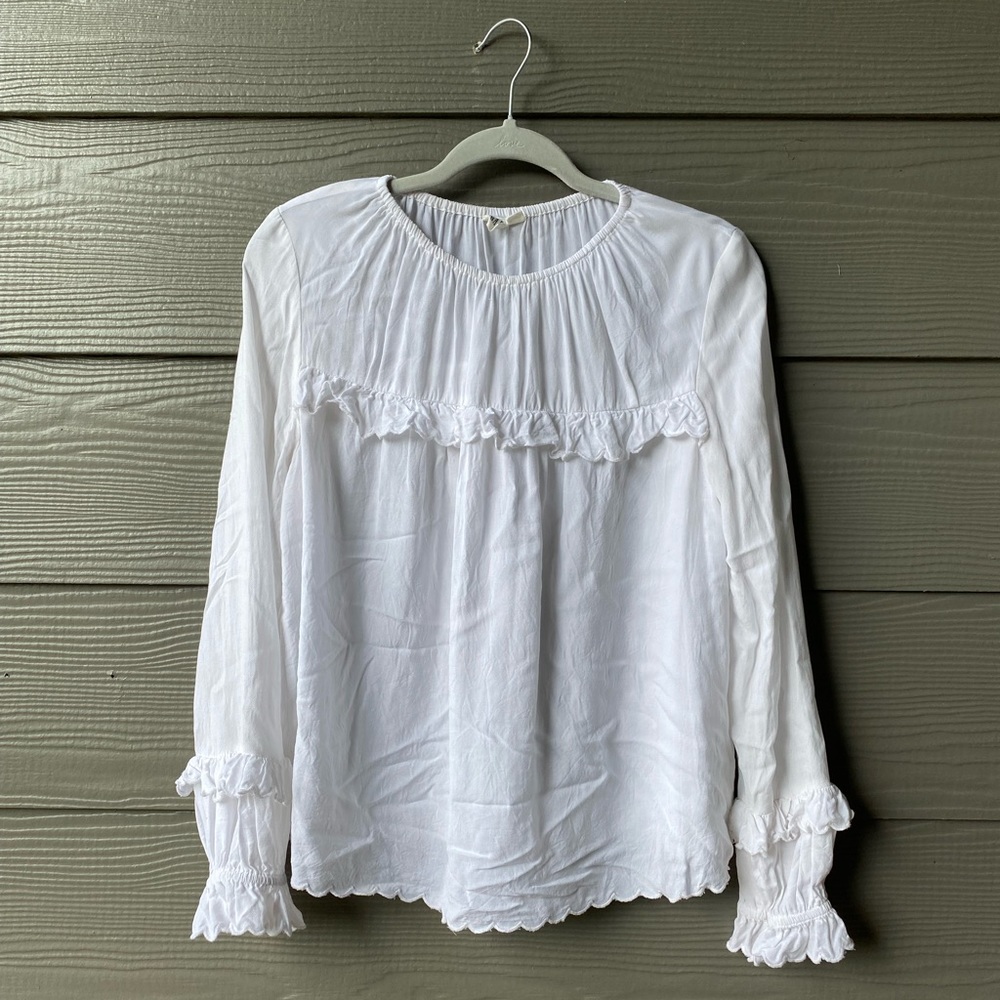White Ruffle Blouse